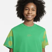 Nike Sportswear Big детские (Girls') Boxy футболка цвет зеленый