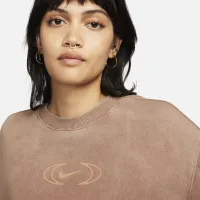 Nike Sportswear Phoenix Fleece жіноча оверсайз Crew-Neck світшот колір коричневий