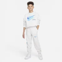 Nike Sportswear Icon Fleece Big дитячі оверсайз Joggers колір коричневий