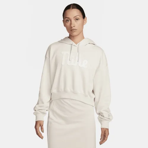 Nike Sportswear Club Fleece женская оверсайз Cropped Толстовка с капюшоном цвет серый