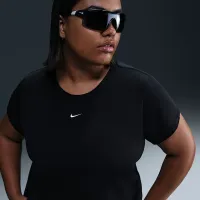 Nike Sportswear Chill Knit жіноча Cropped футболка (великі розміри) колір чорний