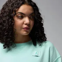 Nike Jordan Flight Fleece женская French Terry Crew-Neck свитшот цвет зеленый