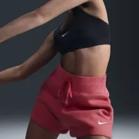 Nike Sportswear Phoenix Fleece женская С высокой Талией Loose шорты Pink