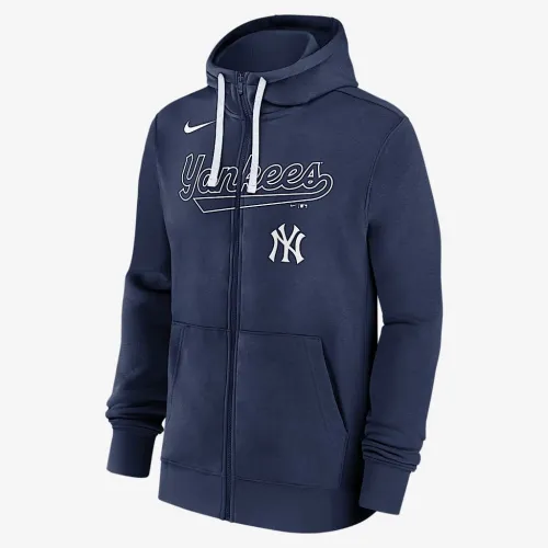 New York Yankees Knockout Script мужские Nike MLB Full-Zip Толстовка с капюшоном синий