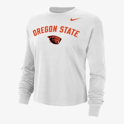 Oregon State мужские Nike College Long-Sleeve Boxy футболка цвет белый