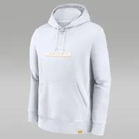 Michigan Wolverines Statement Wordmark Lockup Heavyweight чоловічі Nike College Pullover Толстовка з капюшоном колір білий