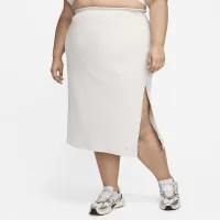 Nike Sportswear Chill Rib женская Slim Midi юбка (большие размеры) цвет коричневый