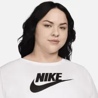 Nike Sportswear Essential женская Cropped Logo футболка (большие размеры) цвет белый