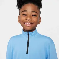 Nike Multi Big дитячі (для хлопчиків) Dri-FIT UV Long-Sleeve 1/2-Zip Top блакитний