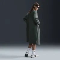 Nike Sportswear Phoenix Fleece женская оверсайз Long Cardigan цвет зеленый