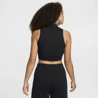 Nike Sportswear Chill Terry женская Slim Cropped 1/2-Zip French Terry Tank Top цвет черный