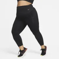 Nike Go женская Firm-Support С высокой Талией 7/8 лосины с карманами(большие размеры) цвет черный