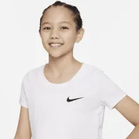 Nike Dri-FIT Big детские (Girls') тренировочные футболка цвет белый