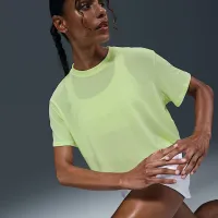 Nike One Relaxed женская Dri-FIT Cropped Short-Sleeve Top Yellow