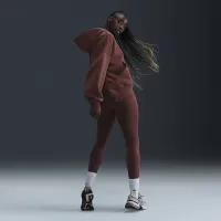 Nike Sportswear Phoenix Fleece женская Over-оверсайз Pullover Толстовка с капюшоном цвет коричневый