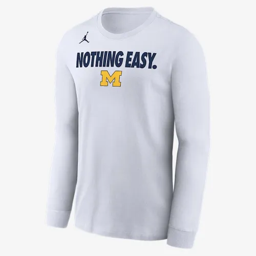 Nike Michigan мужские Jordan College Long-Sleeve футболка цвет белый