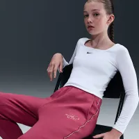 Nike Sportswear Club Fleece Big детские (Girls') оверсайз Joggers цвет фиолетовый