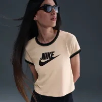 Nike Sportswear женская Short-Sleeve Ringer футболка цвет коричневый