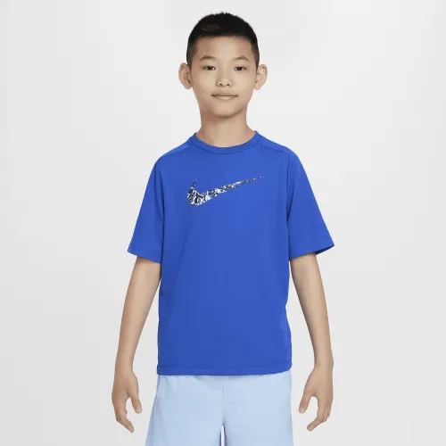 Nike Multi Big дитячі Dri-FIT Short-Sleeve Top блакитний