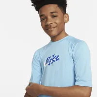 Nike Swim Scribble Big детские (для мальчиков) Short-Sleeve Hydroguard синий