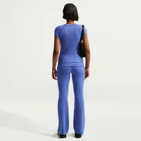 Nike Sportswear Chill Knit женская Tight Short-Sleeve Ribbed Top синий