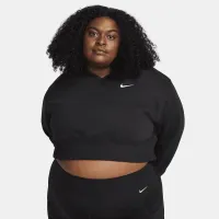 Nike Sportswear Phoenix Fleece женская оверсайз Cropped V-Neck Top (большие размеры) цвет черный