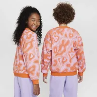Nike Sportswear Big дитячі оверсайз Fleece Crew-Neck світшот Pink