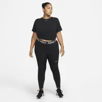 Nike Dri-FIT One Luxe женская Twist Cropped Short-Sleeve Top (большие размеры) цвет черный