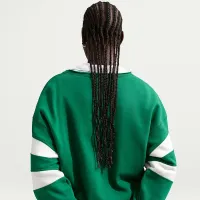 Nike Sportswear Club Fleece женская оверсайз V-Neck свитшот цвет зеленый