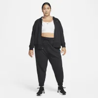 Nike Dri-FIT One жіноча Full-Zip French Terry Толстовка з капюшоном (великі розміри) колір чорний