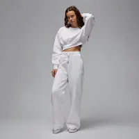 Nike Jordan Flight Fleece жіноча Open-Hem Pants колір коричневий