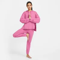 Nike Yoga Dri-FIT женская Fleece Толстовка с капюшоном Pink