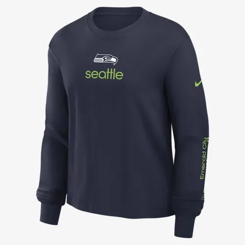 Seattle Seahawks Boxy жіноча Nike NFL Long-Sleeve футболка блакитний