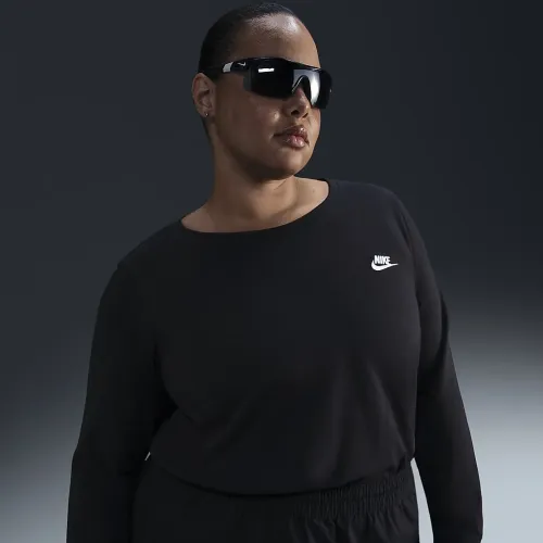 Nike Sportswear Club жіноча Long-Sleeve футболка (великі розміри) колір чорний