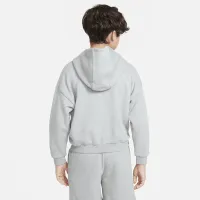 Nike Icon Fleece Big детские оверсайз Pullover Толстовка с капюшоном цвет серый