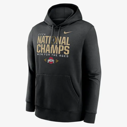 Ohio State Buckeyes 2025 College Football Playoff National Champions Locker Room мужские Nike College Pullover Толстовка с капюшоном цвет черный