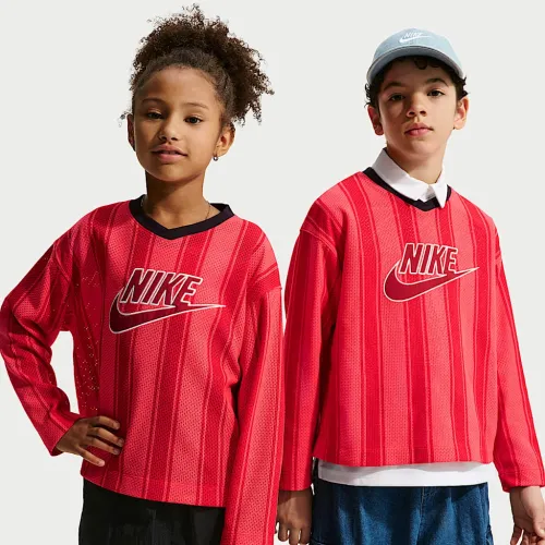 Nike Sportswear Collection Big дитячі Long-Sleeve Mesh Jersey колір червоний