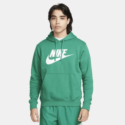 Nike Sportswear Club Fleece мужские Graphic Pullover Толстовка с капюшоном цвет зеленый