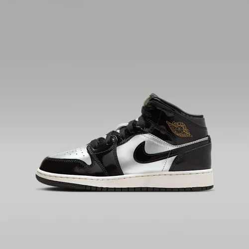 Nike Air Jordan 1 Mid SE Big детские Кроссовки цвет черный