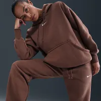Nike Sportswear Phoenix Fleece женская Mid-Rise Open-Hem Pants цвет коричневый