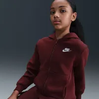 Nike Sportswear Club Fleece Big детские Full-Zip Толстовка с капюшоном цвет красный