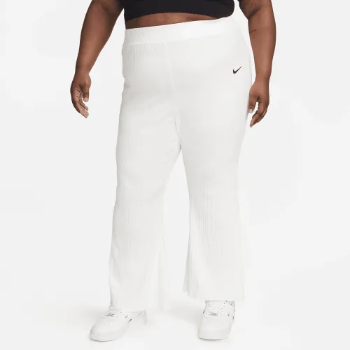 Nike Sportswear женская С высокой Талией Ribbed Jersey Pants (большие размеры) цвет белый