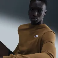 Nike Sportswear Club чоловічі Long-Sleeve футболка колір коричневий