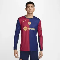FC Barcelona 2024/25 Stadium Home чоловічі Nike Dri-FIT Soccer Replica Long-Sleeve Jersey блакитний