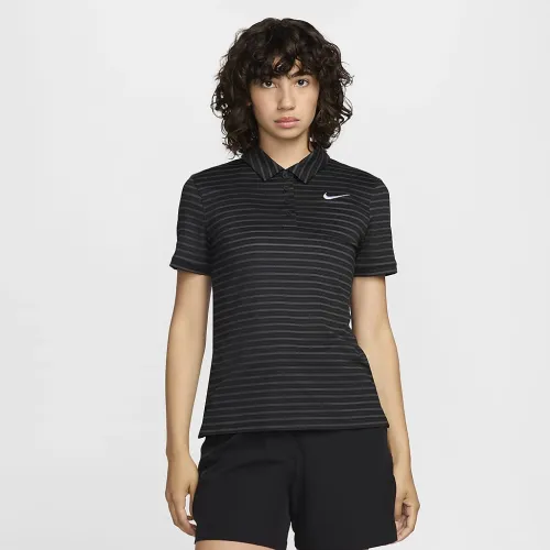 Nike Victory женская Dri-FIT Short-Sleeve Striped для гольфа Polo цвет черный