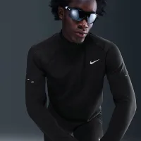 Nike Stride мужские Therma-FIT Repel Winterized 1/2-Zip Running Top цвет черный