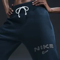 Nike Sportswear Phoenix Fleece женская С высокой Талией Wide-Leg Logo Pants синий
