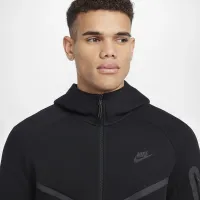 Nike Tech мужские Full-Zip Windrunner Толстовка с капюшоном цвет черный