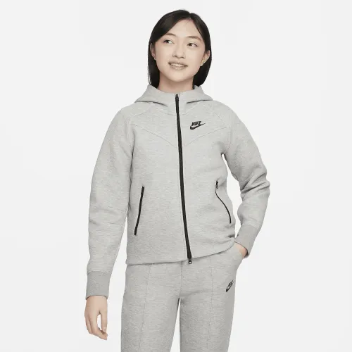 Nike Sportswear Tech Fleece Big дитячі (Girls') Full-Zip Толстовка з капюшоном колір сірий