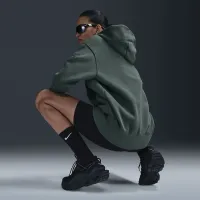 Nike Sportswear Phoenix Fleece женская оверсайз Full-Zip Толстовка с капюшоном цвет зеленый